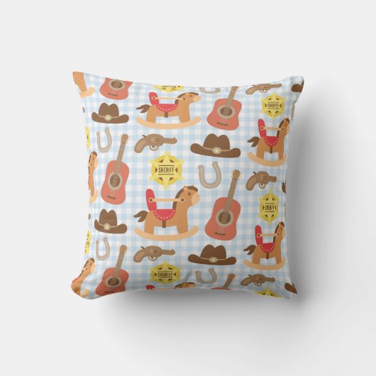 Mooie western cowboy patroon kinderkamer decor kussen (Voorkant)