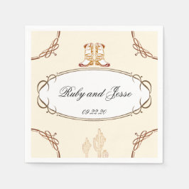 Mooie Westerne donkerbruine bruiloft Servet