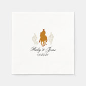 Mooie Westerne donkerbruine bruiloft Servet (Voorkant)