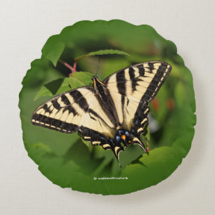 Mooie Westerne tijger Swallowtail Butterfly Rond Kussen