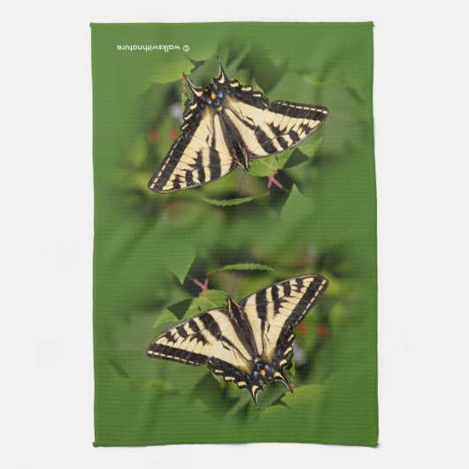 Mooie Westerne tijger Swallowtail Butterfly Theedoek (Verticaal)