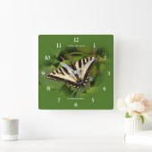 Mooie Westerne tijger Swallowtail Butterfly Vierkante Klok (Huis)