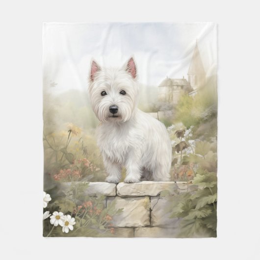Mooie Westie Fleece Deken (Voorkant)