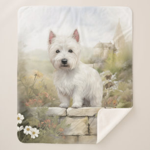 Mooie Westie Sherpa Deken