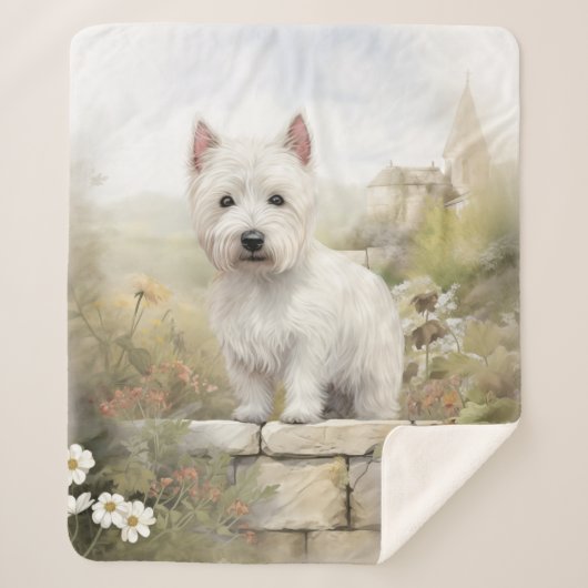 Mooie Westie Sherpa Deken (Voorkant)