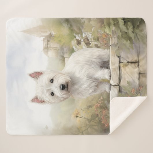Mooie Westie Sherpa Deken (Voorkant (horizontaal))