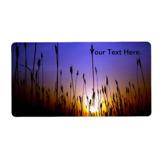 Mooie Wheat Field op de zon Etiket (Voorkant)