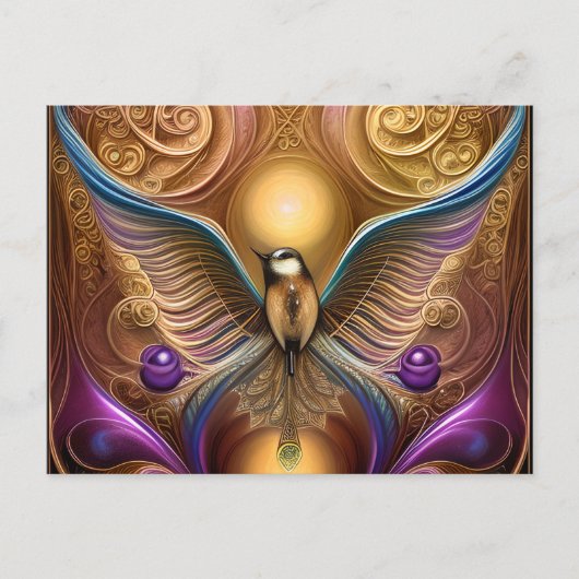 Mooie Whimsical Art Steampunk Birds Briefkaart (Voorkant)