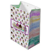 Mooie Whimsical Cupcakes   Medium Cadeauzakje (Voorkant Gekanteld)