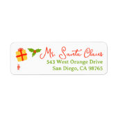 Mooie Whimsical Kerst Retouradres Custom Etiket (Voorkant)