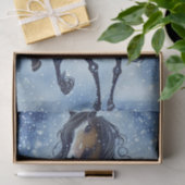 Mooie Whimsical-paarden in de sneeuwwinter Tissuepapier (Geschenk)