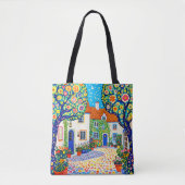 Mooie Whimsische Dorps Tote Tas (Voorkant)