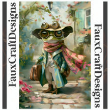 Mooie Whimsische Fantasy Kikker Decoupage Links 12