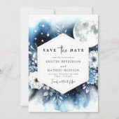 Mooie Whimsy Moonlit bruiloft Save The Date (Voorkant)