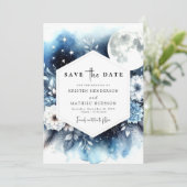 Mooie Whimsy Moonlit bruiloft Save The Date (Staand voorkant)