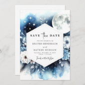 Mooie Whimsy Moonlit bruiloft Save The Date (Voorkant / Achterkant)