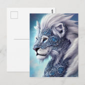 Mooie White Armored Warrior Lion Briefkaart (Voorkant / Achterkant)