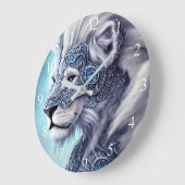 Mooie White Armored Warrior Lion Grote Klok (Hoek)