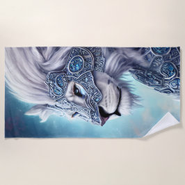 Mooie White Armored Warrior Lion Strandlaken