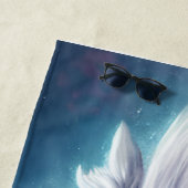 Mooie White Armored Warrior Lion Strandlaken (In situ)