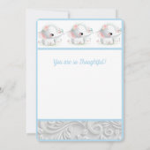 Mooie White Baby Elephant Bedankkaart (Achterkant)