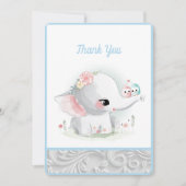 Mooie White Baby Elephant Bedankkaart (Voorkant)