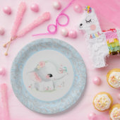 Mooie White Baby Elephant Papieren Bordje (Feest)