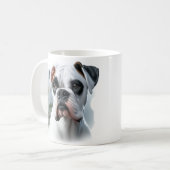 Mooie White Boxer Dog te zien in de Natuur Koffiemok (Voorkant links)