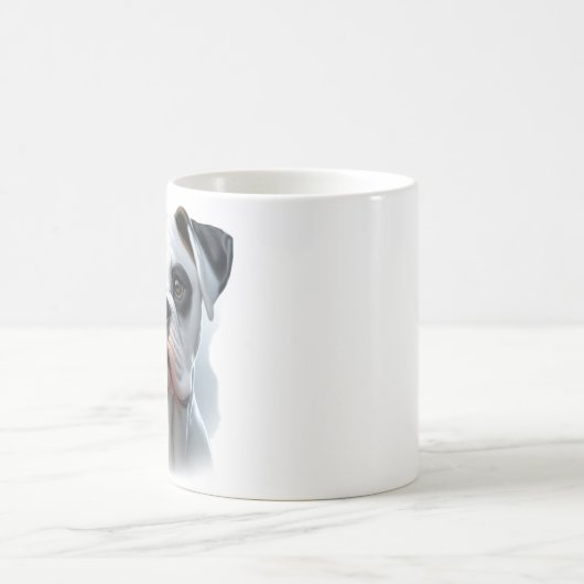 Mooie White Boxer Dog te zien in de Natuur Koffiemok (Center)