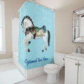 Mooie White Carousel Horse Douchegordijn (In situ)