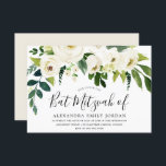 Mooie White Flowers Bar Mitzvah Bat Mitzvah Kaart<br><div class="desc">Mooie White Flowers Bar Mitzvah Bat Mitzvah Geschikt voor zowel Bar Mitzvah als Bat Mitzvah</div>