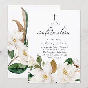 Mooie White Flowers Bevestigingsuitnodiging Kaart