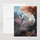Mooie White Horse Fantasy Art Briefkaart (Voorkant / Achterkant)