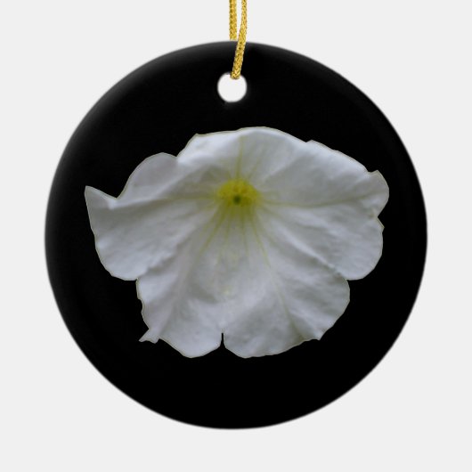 Mooie White Petunia Custom Birthday Keramisch Ornament (Voorkant)