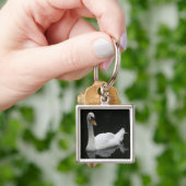 Mooie White Swan Sleutelhanger (Hand)