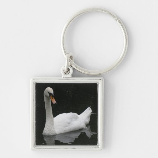 Mooie White Swan Sleutelhanger (Voorkant)