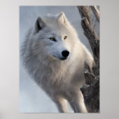 Mooie White Wolf Art Poster (Voorkant)