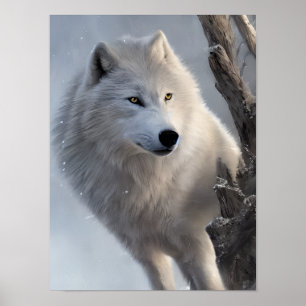 Mooie White Wolf Art Poster