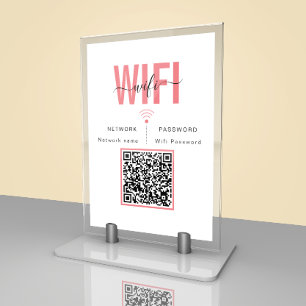 Mooie Wifi Wachtwoord Bordje   QR Code Tafelkaart Kaart