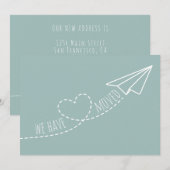 Mooie Wij Zijn Verhuisd Modern Hart Papieren Vlieg Aankondiging (Voorkant / Achterkant)