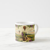 Mooie wijn Country Hot Air ballon Espresso Kop (Voorkant rechts)