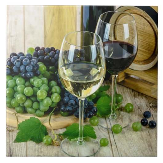 Mooie wijn, verouderd tot perfect, tegeltje (Voorkant)