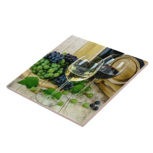 Mooie wijn, verouderd tot perfect, tegeltje (Zijkant)