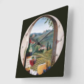 Mooie wijn vierkante klok (Hoek)