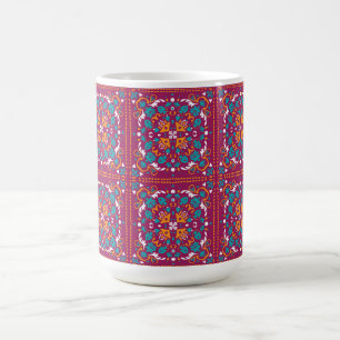 🤩 Mooie wijnrode en turquoise Azulejos,   Koffiemok