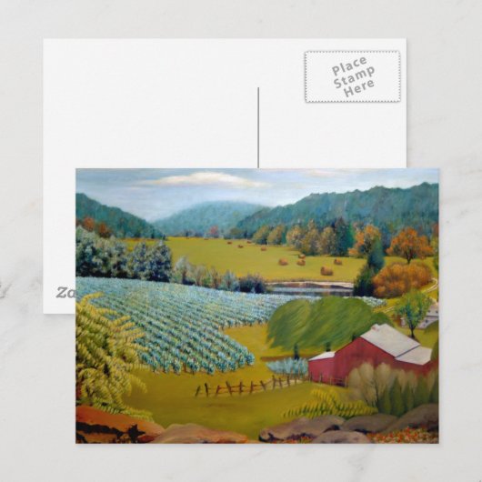 Mooie wijnwerf op het Boerderij Augusta Missouri Briefkaart (Voorkant / Achterkant)