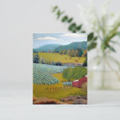 Mooie wijnwerf op het Boerderij Augusta Missouri Briefkaart (Staand voorkant)