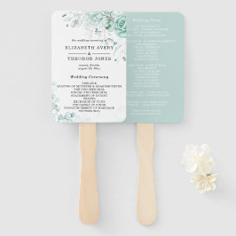 Mooie wijze greens Bloemen bruiloft programma Handwaaier