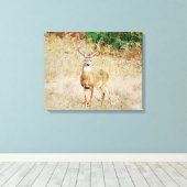 Mooie Wild Deer Buck Canvas Afdruk (Insitu (Houten vloer))