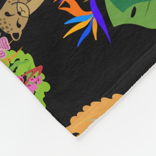 Mooie Wildbloemen, Cheetah, Tropisch Oerwoud Fleece Deken (Hoek)